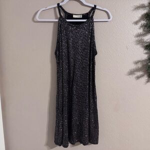 Chic Black Sequin Midi Dress